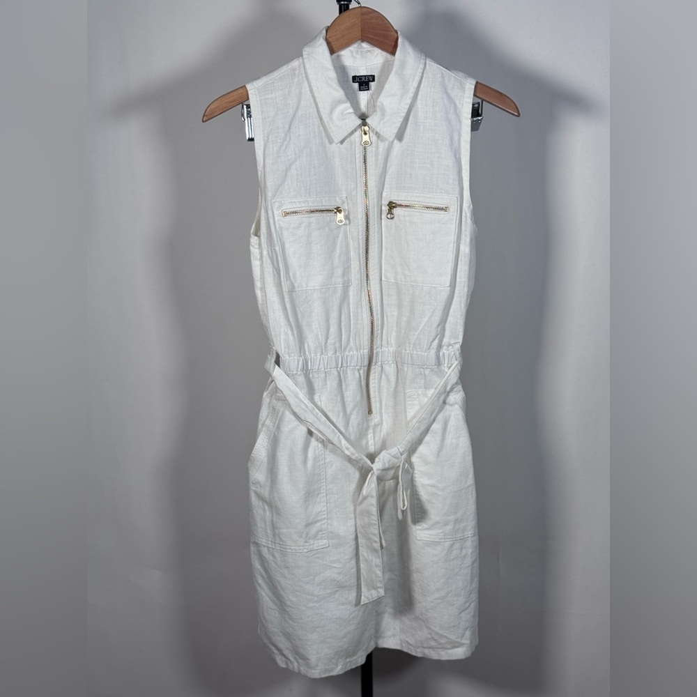 NWOT JCrew  Zip-front linen-blend dress ! - Picture 5 of 8